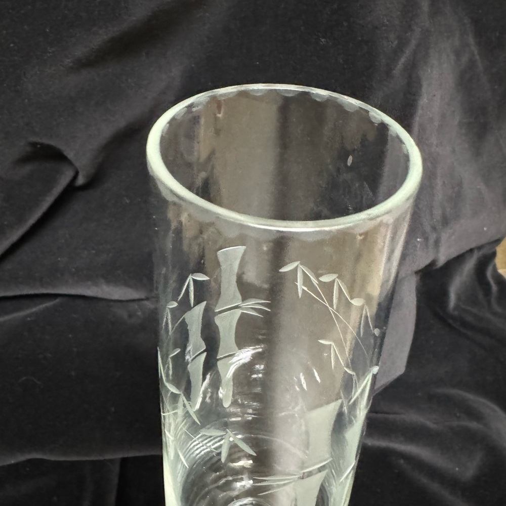 Rare~Vintage 1950’s~Horiguchi~Bamboo Etched~Cristal D'Arques~Champagne Glass~G13 - Picture 3 of 7